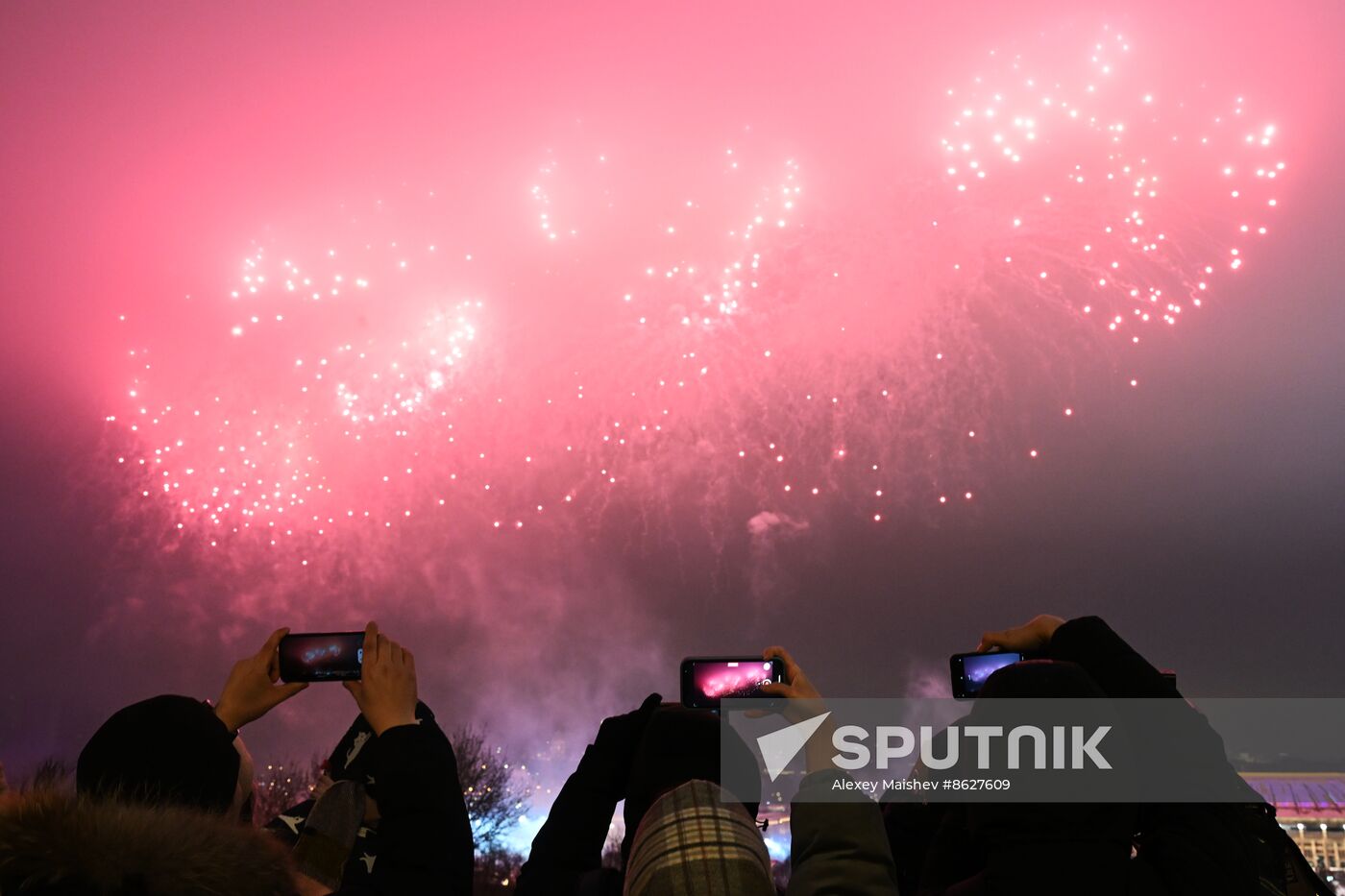 Russia Fatherland Defender Day Fireworks