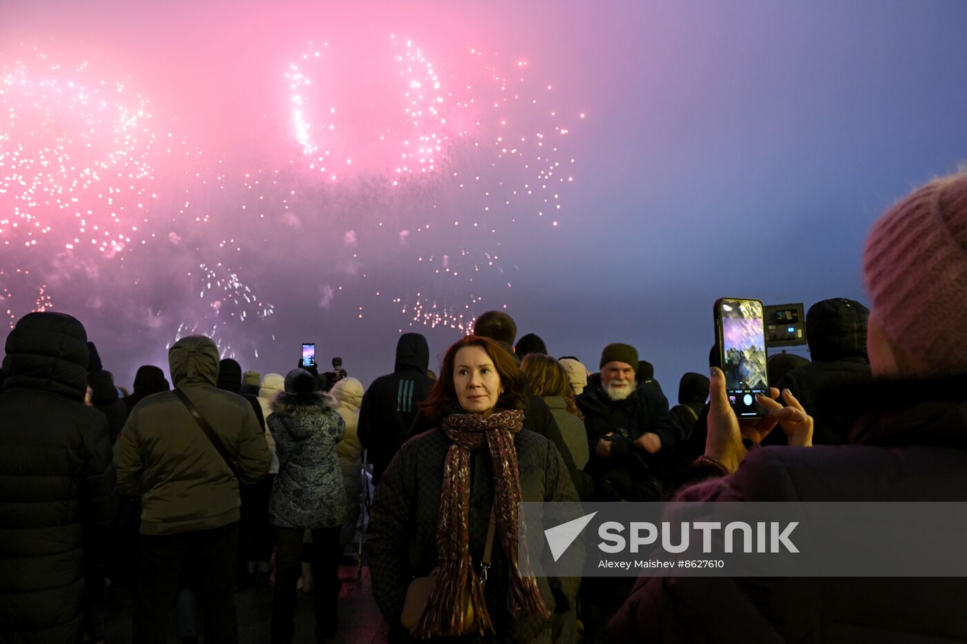 Russia Fatherland Defender Day Fireworks