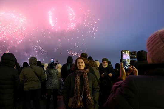 Russia Fatherland Defender Day Fireworks