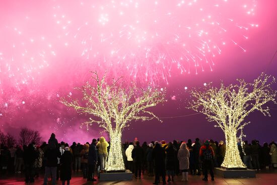 Russia Fatherland Defender Day Fireworks