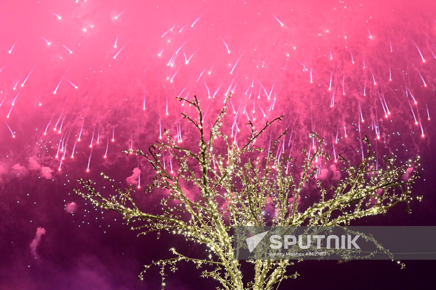 Russia Fatherland Defender Day Fireworks