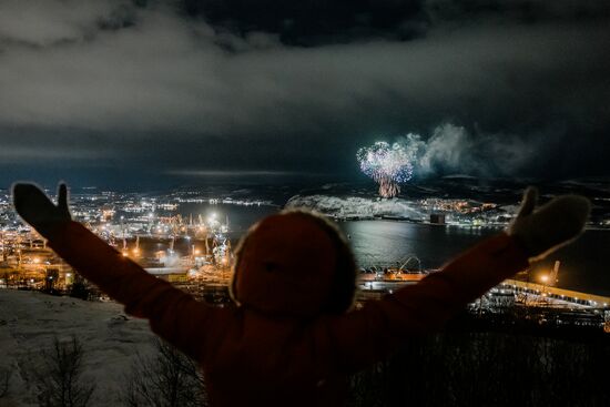 Russia Fatherland Defender Day Fireworks