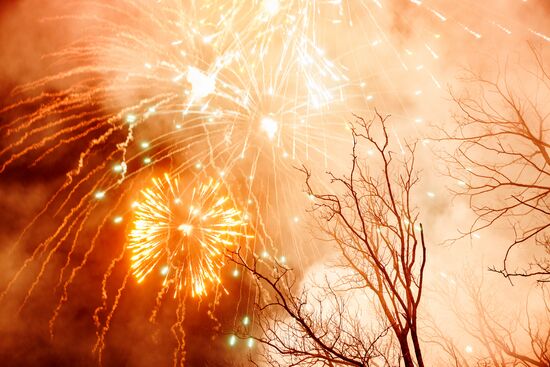 Russia Fatherland Defender Day Fireworks