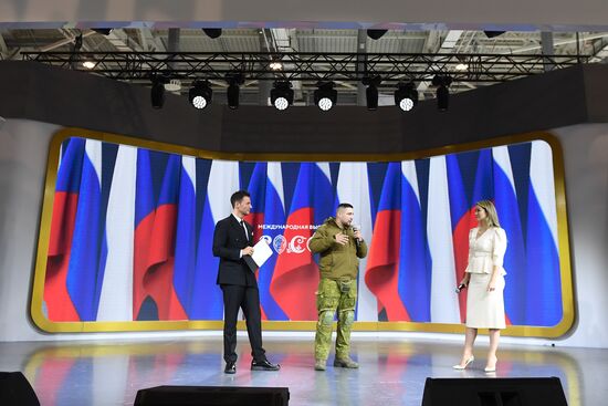 RUSSIA EXPO. Special military operation participants' marriage ceremony on anniversary of its launch