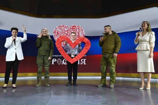 RUSSIA EXPO. Special military operation participants' marriage ceremony on anniversary of its launch