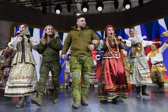 RUSSIA EXPO. Special military operation participants' marriage ceremony on anniversary of its launch