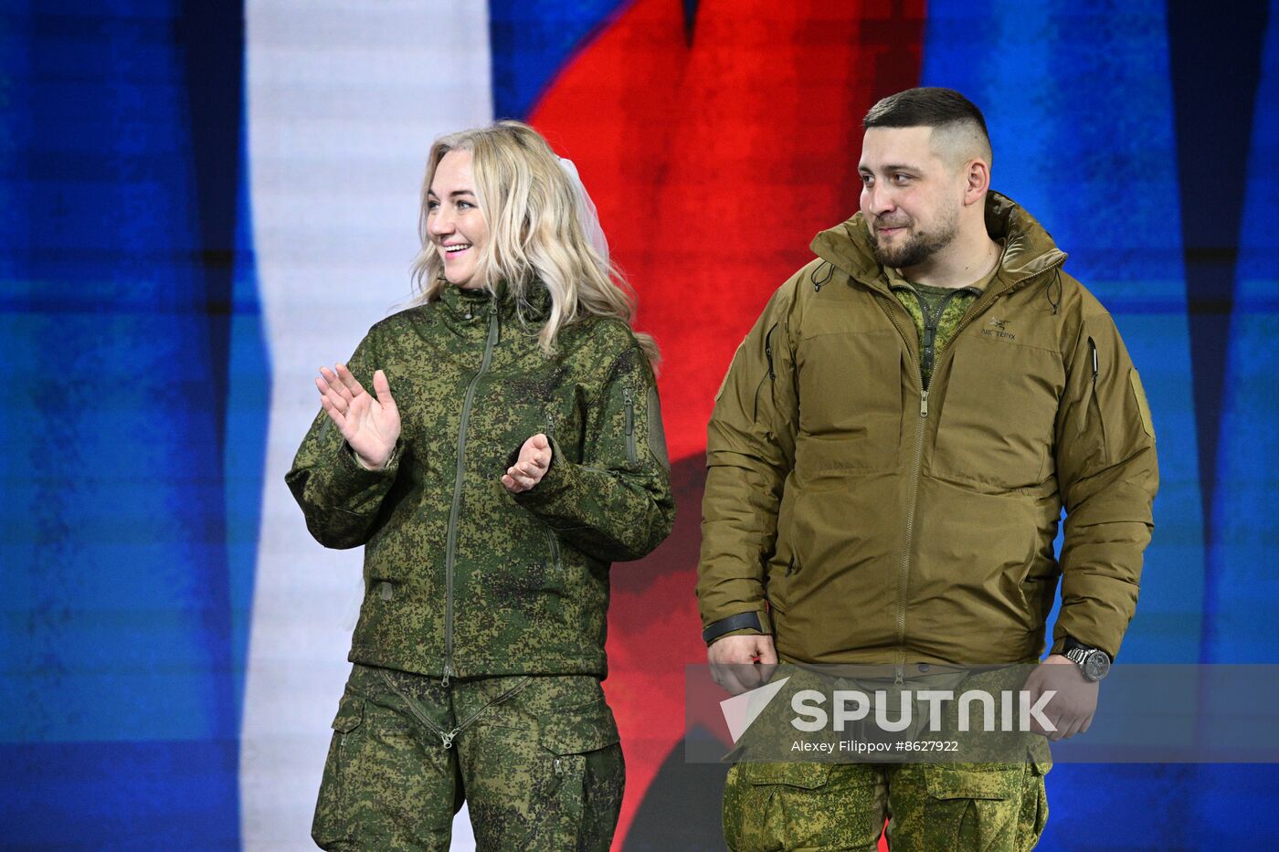 RUSSIA EXPO. Special military operation participants' marriage ceremony on anniversary of its launch