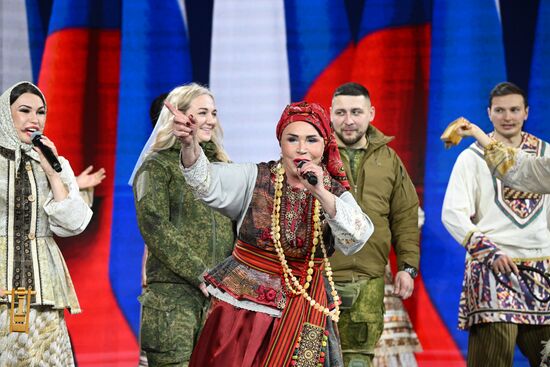 RUSSIA EXPO. Special military operation participants' marriage ceremony on anniversary of its launch