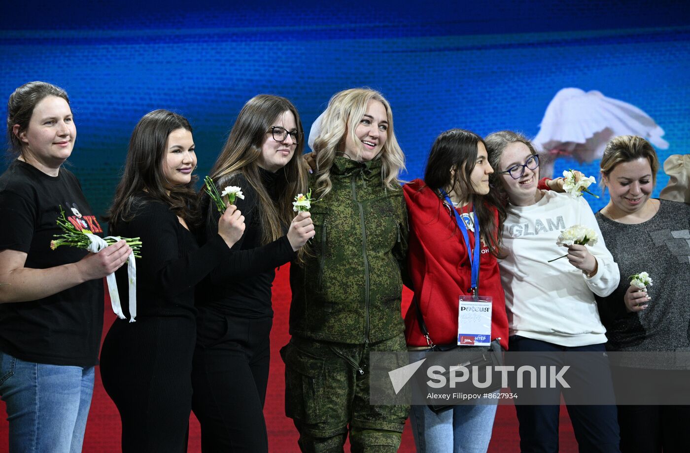 RUSSIA EXPO. Special military operation participants' marriage ceremony on anniversary of its launch