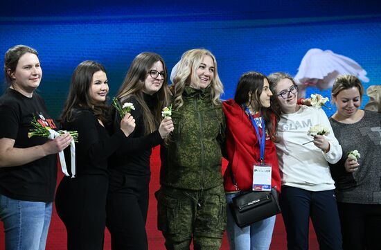 RUSSIA EXPO. Special military operation participants' marriage ceremony on anniversary of its launch