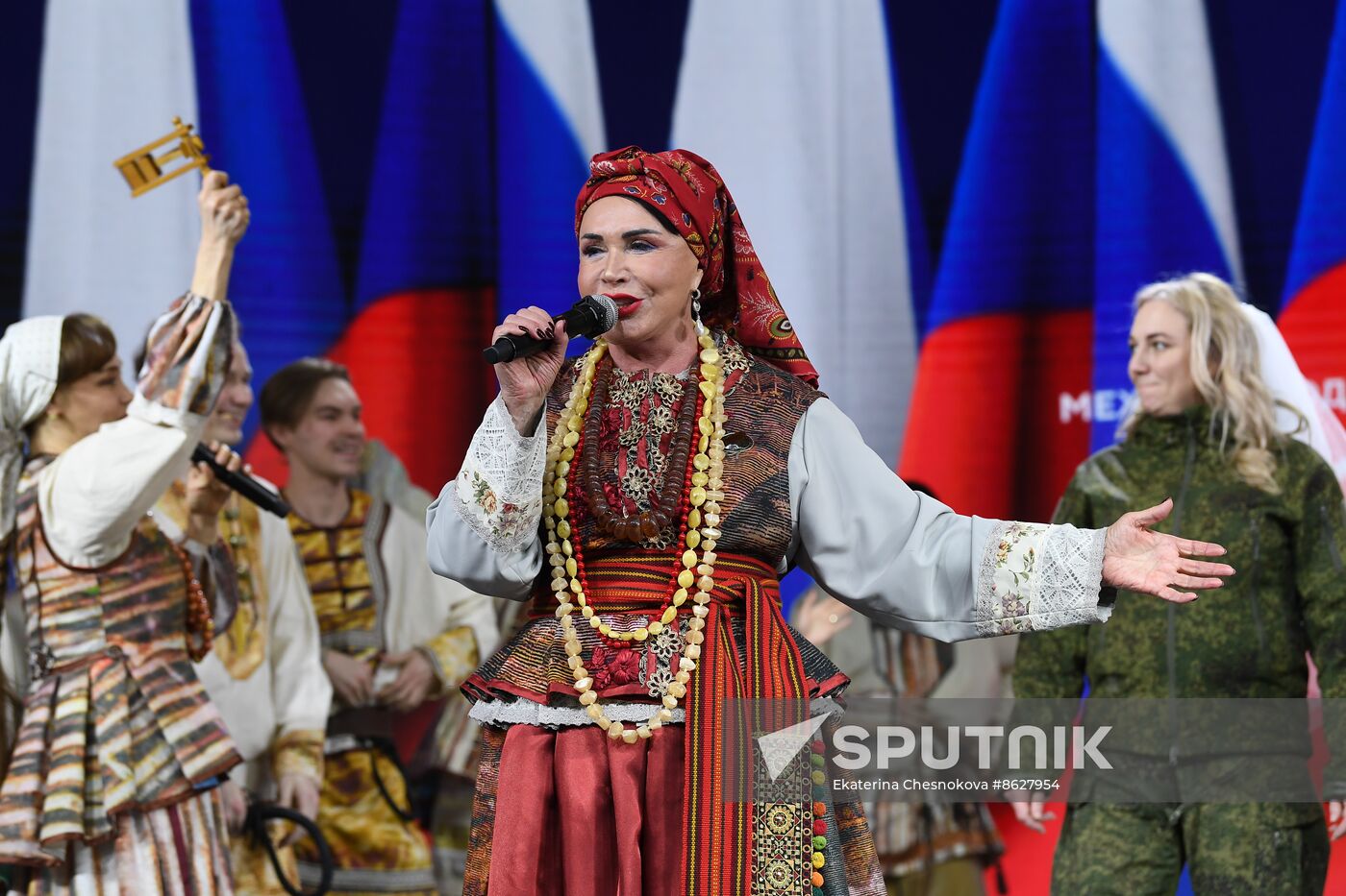 RUSSIA EXPO. Special military operation participants' marriage ceremony on anniversary of its launch