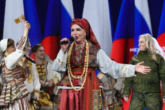 RUSSIA EXPO. Special military operation participants' marriage ceremony on anniversary of its launch