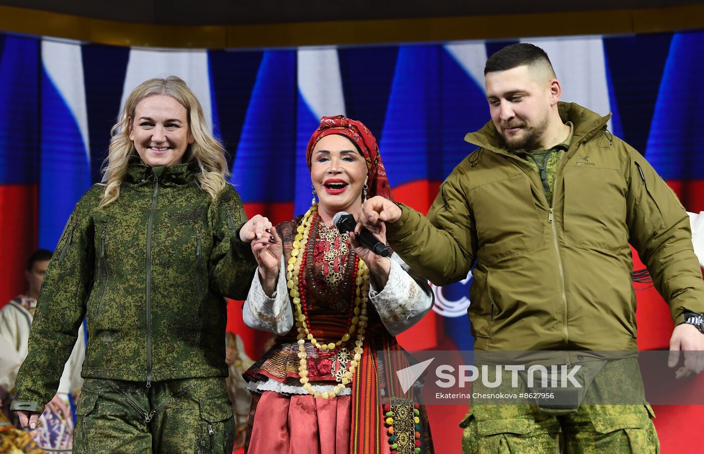 RUSSIA EXPO. Special military operation participants' marriage ceremony on anniversary of its launch