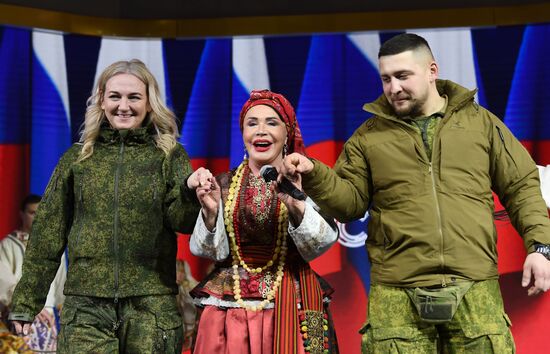 RUSSIA EXPO. Special military operation participants' marriage ceremony on anniversary of its launch
