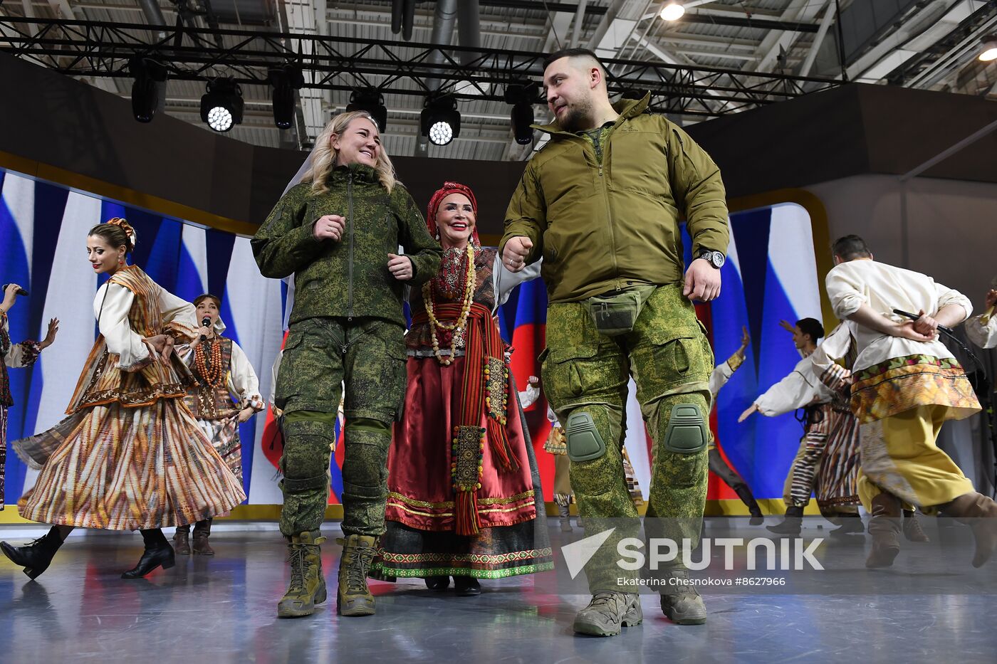 RUSSIA EXPO. Special military operation participants' marriage ceremony on anniversary of its launch
