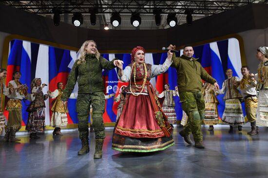 RUSSIA EXPO. Special military operation participants' marriage ceremony on anniversary of its launch