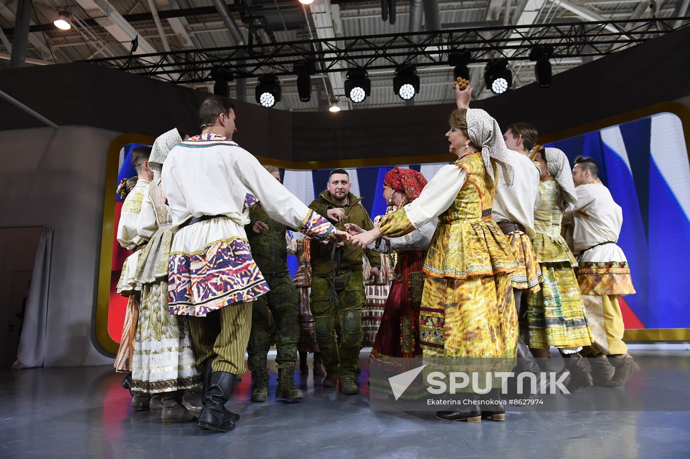 RUSSIA EXPO. Special military operation participants' marriage ceremony on anniversary of its launch