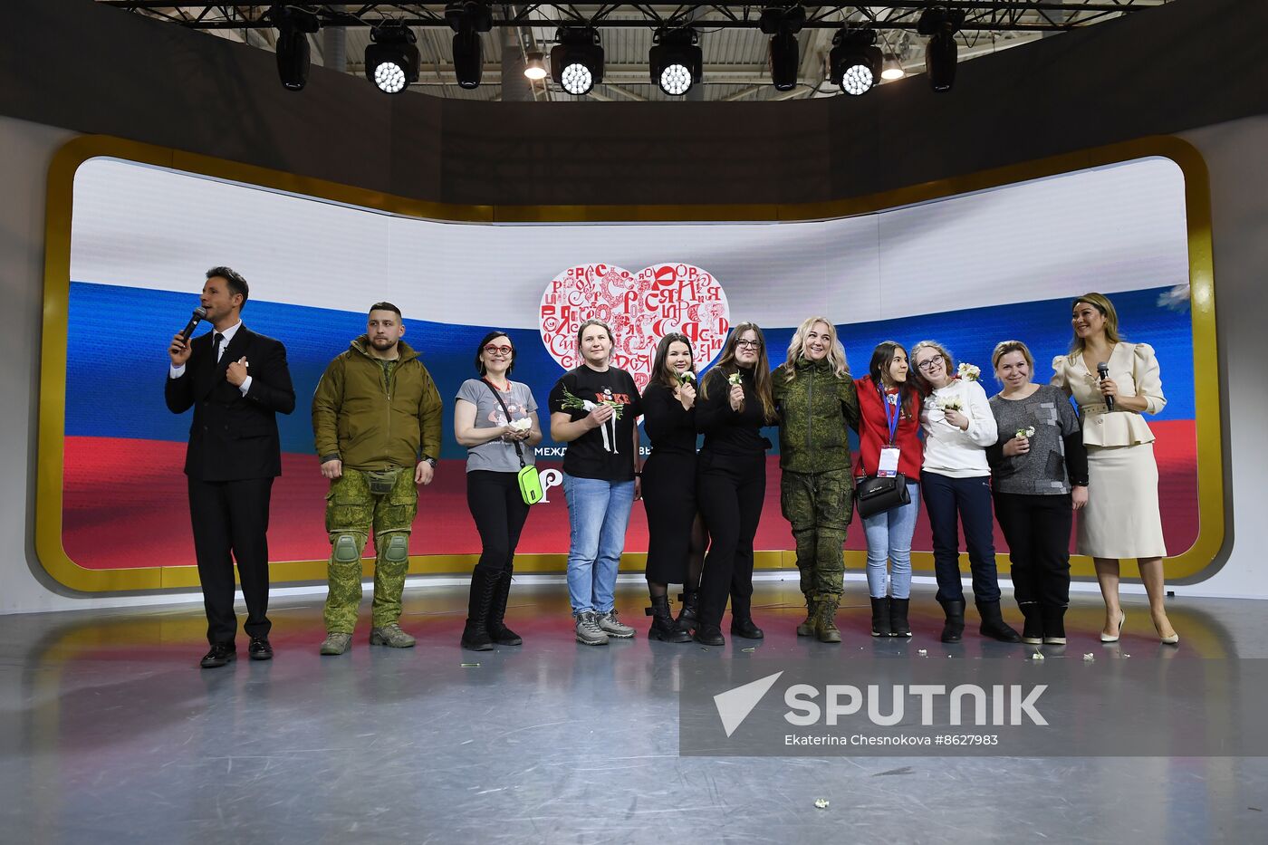 RUSSIA EXPO. Special military operation participants' marriage ceremony on anniversary of its launch