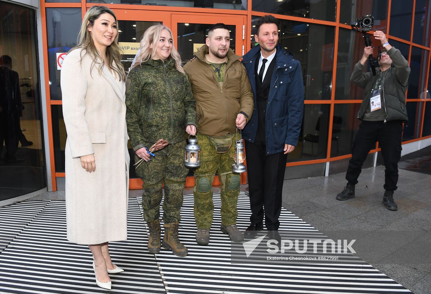 RUSSIA EXPO. Special military operation participants' marriage ceremony on anniversary of its launch