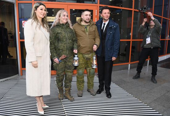RUSSIA EXPO. Special military operation participants' marriage ceremony on anniversary of its launch