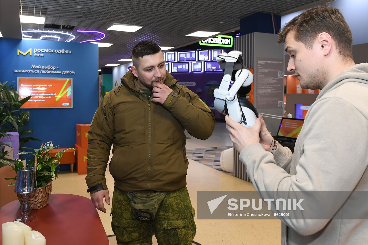 RUSSIA EXPO. Special military operation participants' marriage ceremony on anniversary of its launch