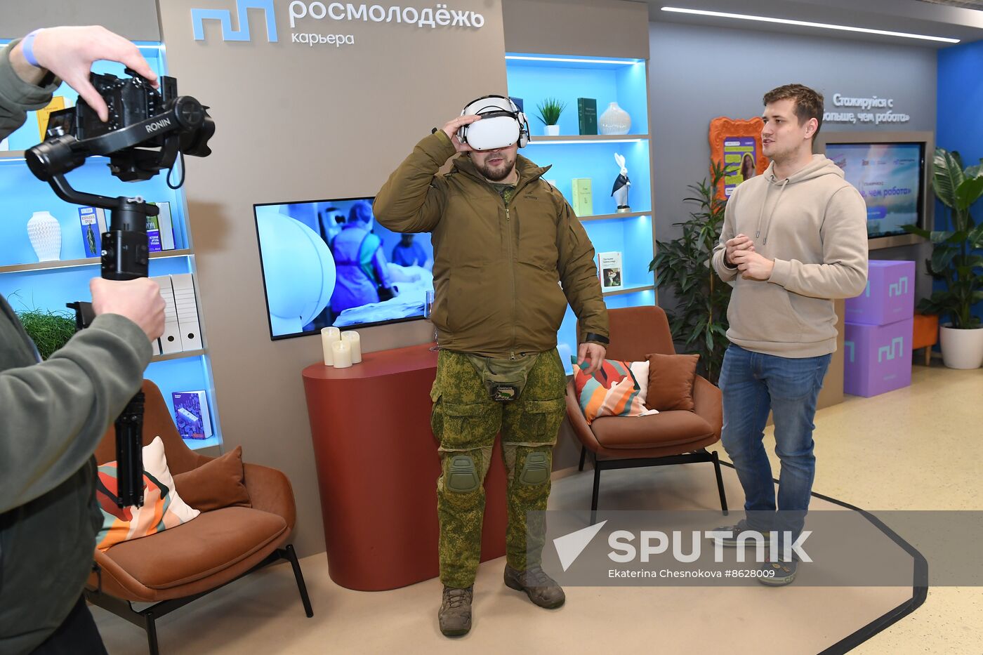 RUSSIA EXPO. Special military operation participants' marriage ceremony on anniversary of its launch