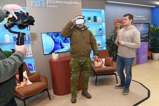 RUSSIA EXPO. Special military operation participants' marriage ceremony on anniversary of its launch