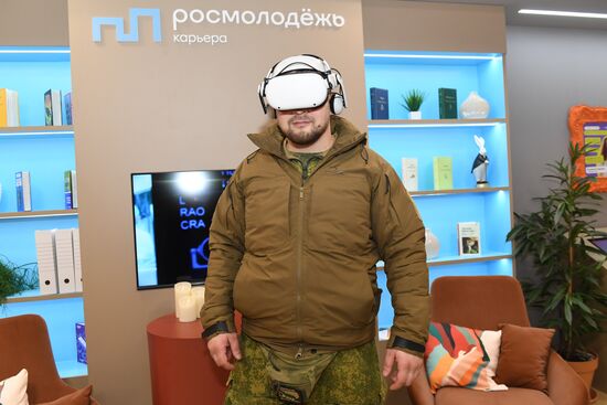 RUSSIA EXPO. Special military operation participants' marriage ceremony on anniversary of its launch