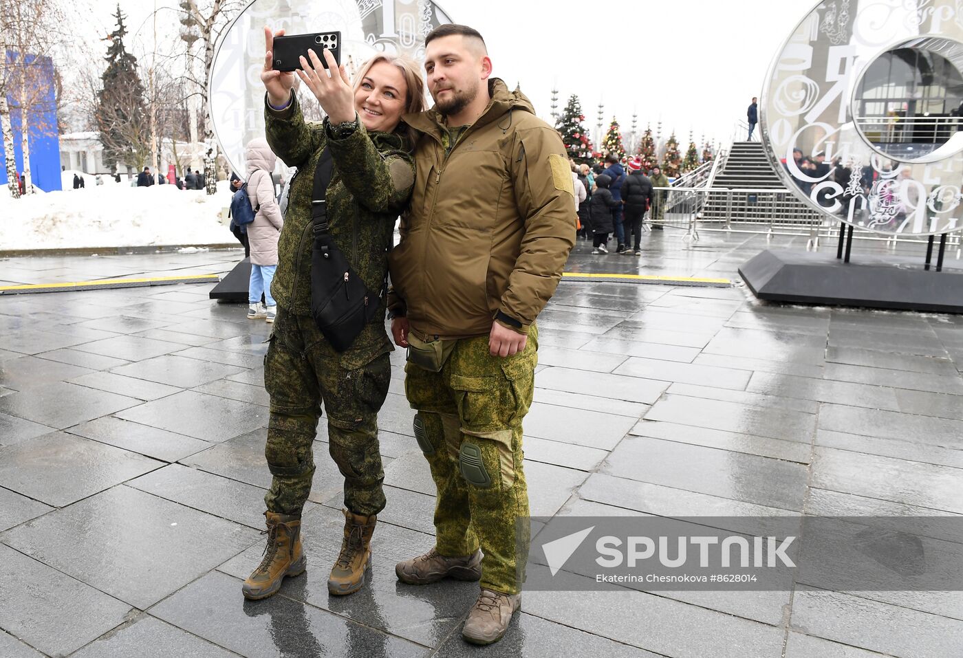 RUSSIA EXPO. Special military operation participants' marriage ceremony on anniversary of its launch