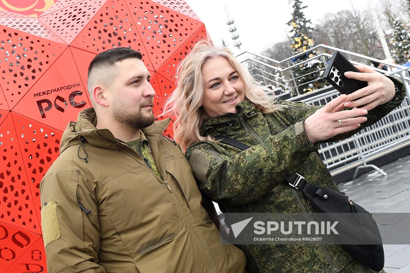 RUSSIA EXPO. Special military operation participants' marriage ceremony on anniversary of its launch