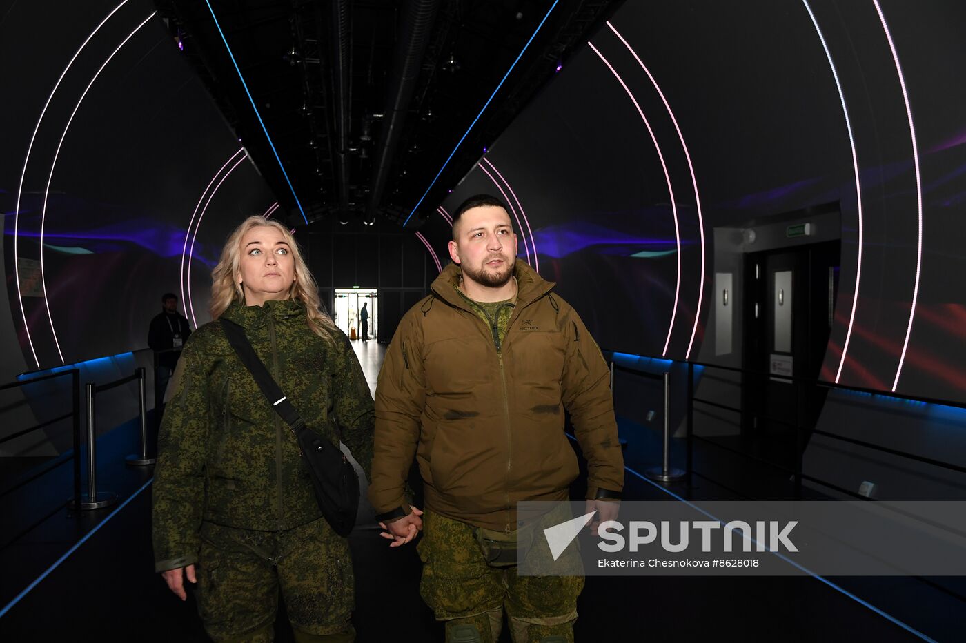 RUSSIA EXPO. Special military operation participants' marriage ceremony on anniversary of its launch