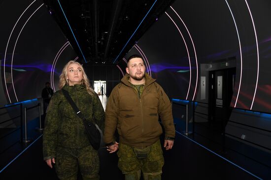 RUSSIA EXPO. Special military operation participants' marriage ceremony on anniversary of its launch