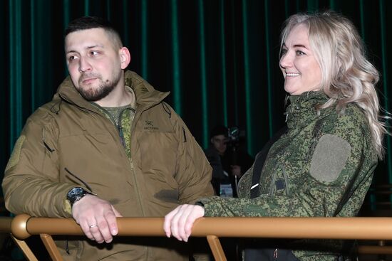 RUSSIA EXPO. Special military operation participants' marriage ceremony on anniversary of its launch