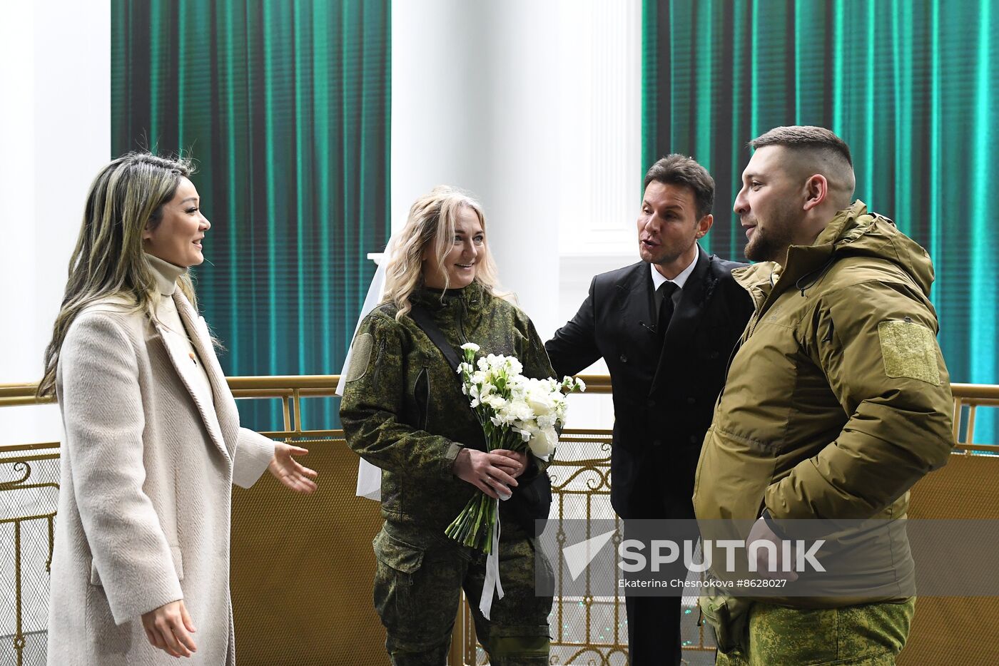 RUSSIA EXPO. Special military operation participants' marriage ceremony on anniversary of its launch