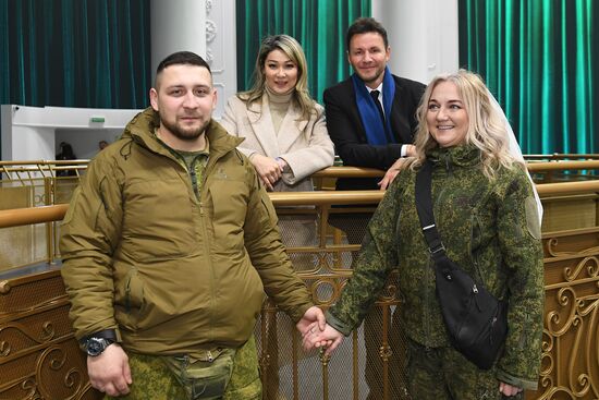 RUSSIA EXPO. Special military operation participants' marriage ceremony on anniversary of its launch