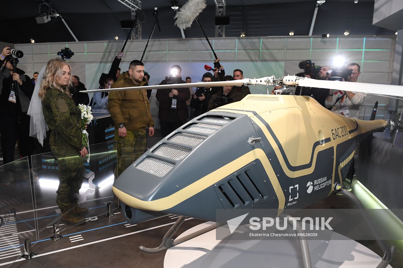 RUSSIA EXPO. Special military operation participants' marriage ceremony on anniversary of its launch