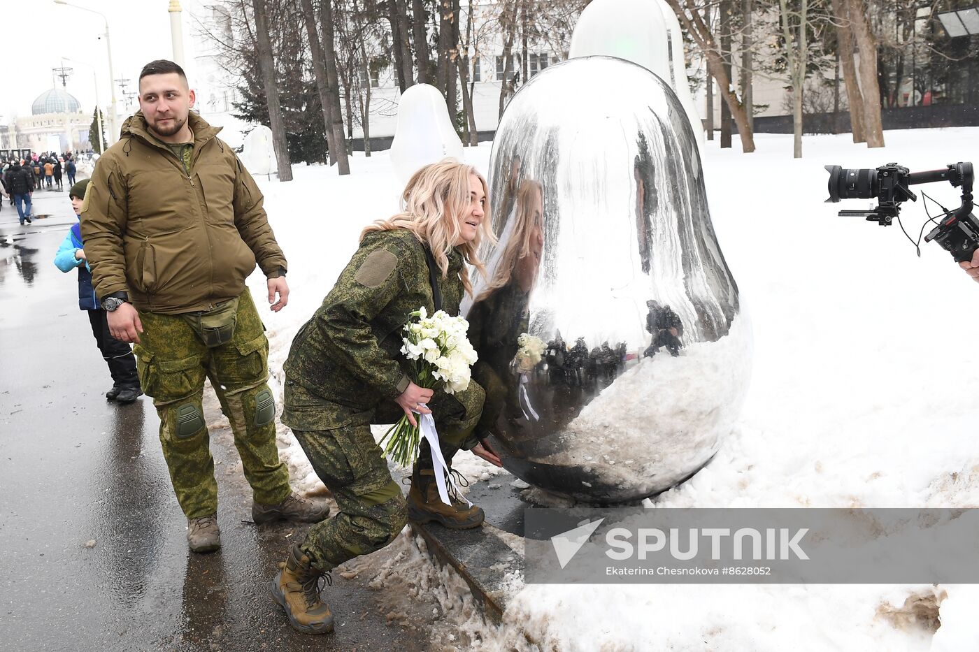 RUSSIA EXPO. Special military operation participants' marriage ceremony on anniversary of its launch