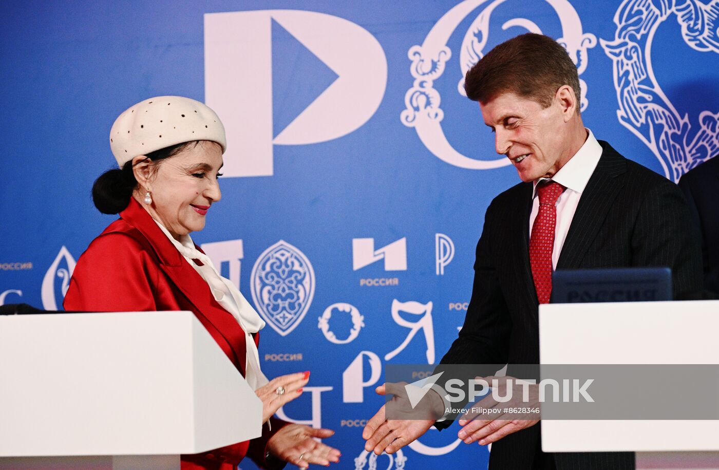 RUSSIA EXPO. Ceremony to sign cooperation agreement between Primorye Territory, Russian Rhythmic Gymnastics Federation and Russian Artistic Gymnastics Federation