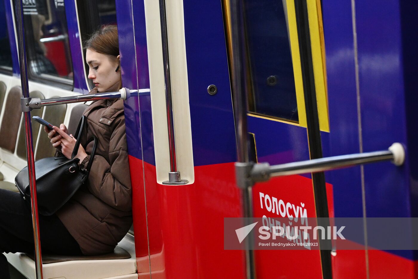 Russia Presidential Election Metro Themed Train