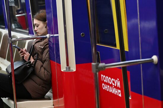 Russia Presidential Election Metro Themed Train