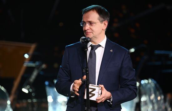 The International RUSSIA EXPO forum and exhibition. The Knowledge: Prize education awards ceremony. The Contribution to Education in History category. Vladimir Medinsky, Russian Presidential Aide, the prize laureate. Location: Russia, Moscow. Author: Vladimir Astapkovich/Sputnik. RUSSIA EXPO. Knowledge: Prize education awards ceremony