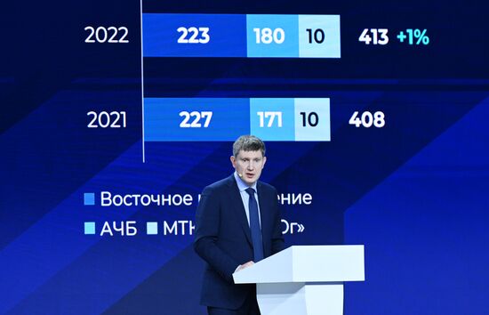 The International RUSSIA EXPO Exhibition and Forum. Plenary session, Entrepreneurship in Russia: Sector's Achievements. Maxim Reshetnikov, Russian Minister of Economic Development. Location: Russia, Moscow. Author: Maksim Blinov/Sputnik. RUSSIA EXPO. Plenary session, Entrepreneurship in Russia: Sector's Achievements