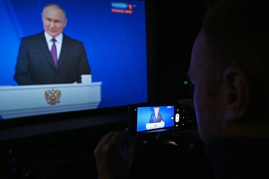 Russia Putin Federal Assembly Address Broadcast