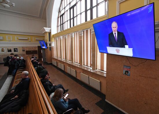 Russia Putin Federal Assembly Address Broadcast