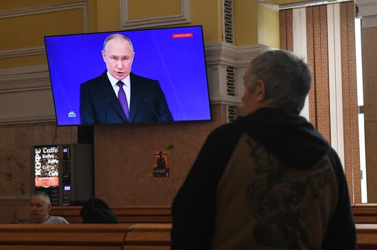 Russia Putin Federal Assembly Address Broadcast