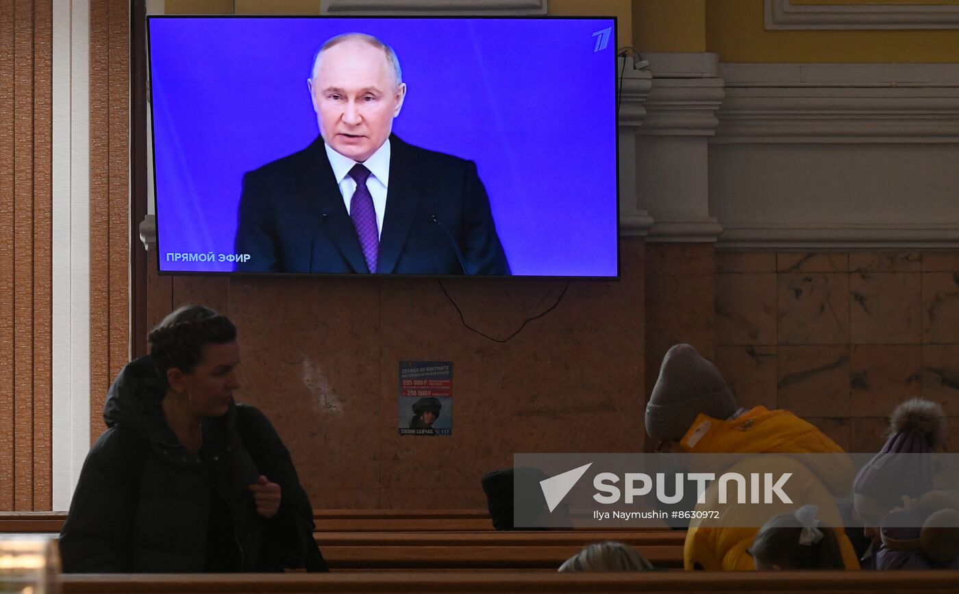 Russia Putin Federal Assembly Address Broadcast