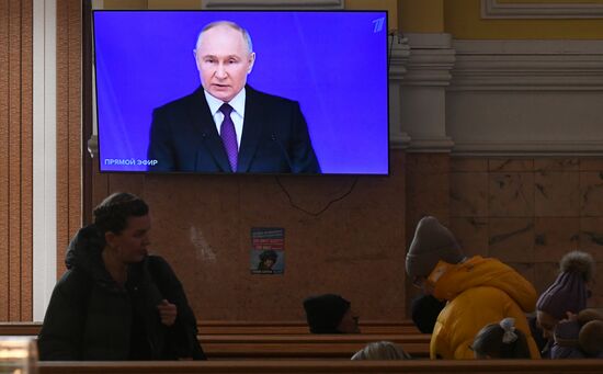Russia Putin Federal Assembly Address Broadcast