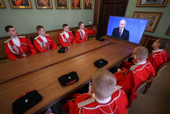 Russia Putin Federal Assembly Address Broadcast