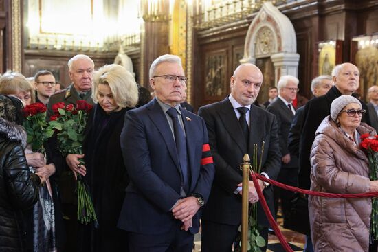 Funeral service of former Soviet premier Nikolai Ryzhkov