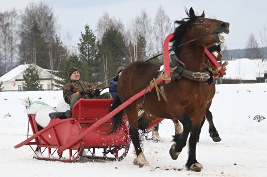 Russia Horse Drawn Sleighing Festival
